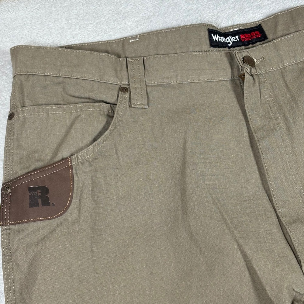 Wrangler Riggs Workwear Men 42x34 Khaki Ripstop Ranger Pants 103W020BR